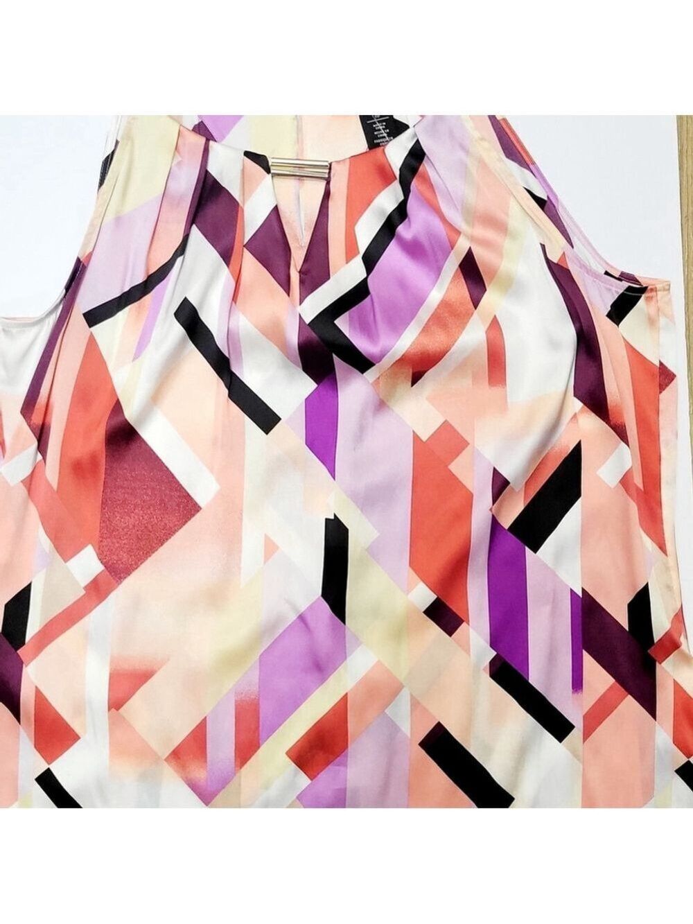 White House Black Market Sleeveless Top Geometric Size 10